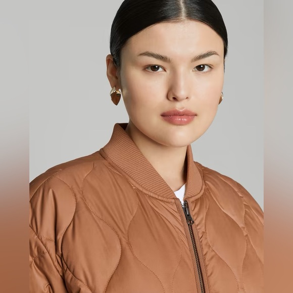 Everlane The ReNew Long Liner Quilted Jacket Size XXS NWT Tawny Brown - Picture 3 of 5